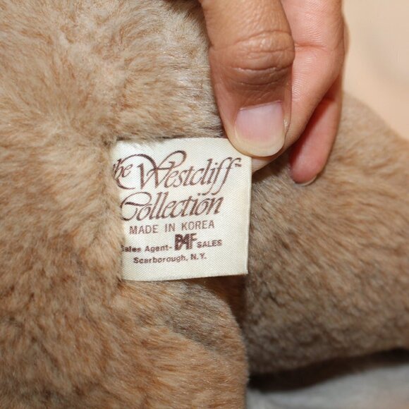 Vtg. Rare Westcliff Collection brown easter bunny rabbit pink nose Plush - Picture 9 of 10